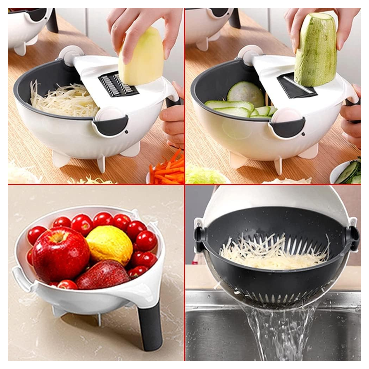 Cortador Multifuncional Con Bowl Colador