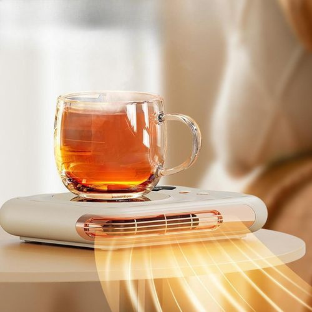 Soplador de Aire Caliente con Base Termostática para Calentar Tazas