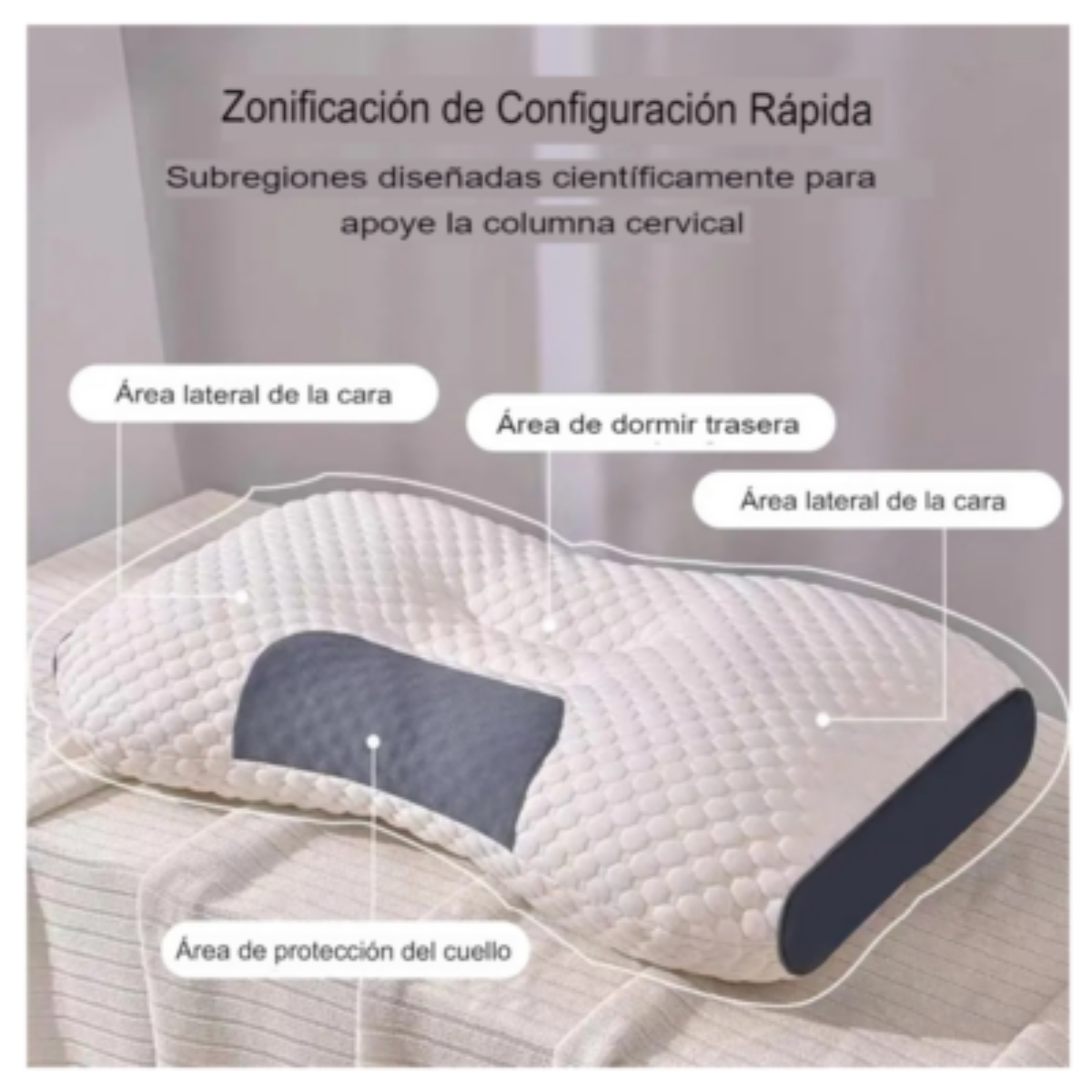 Almohada Cervical Ancha con Curva Ergonómica
