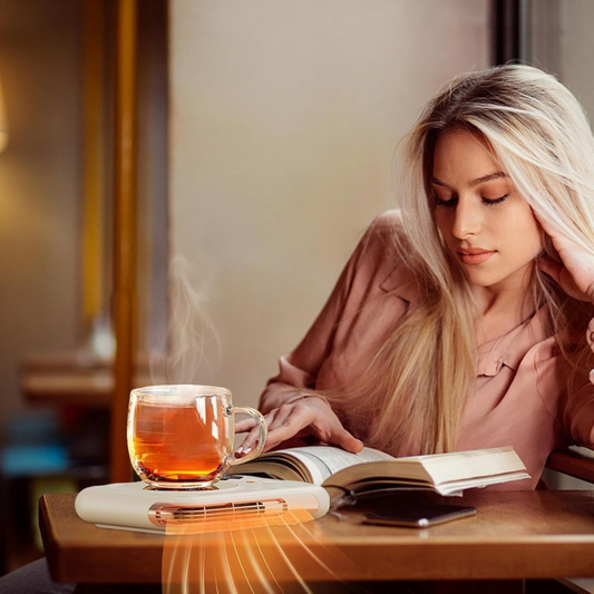 Soplador de Aire Caliente con Base Termostática para Calentar Tazas