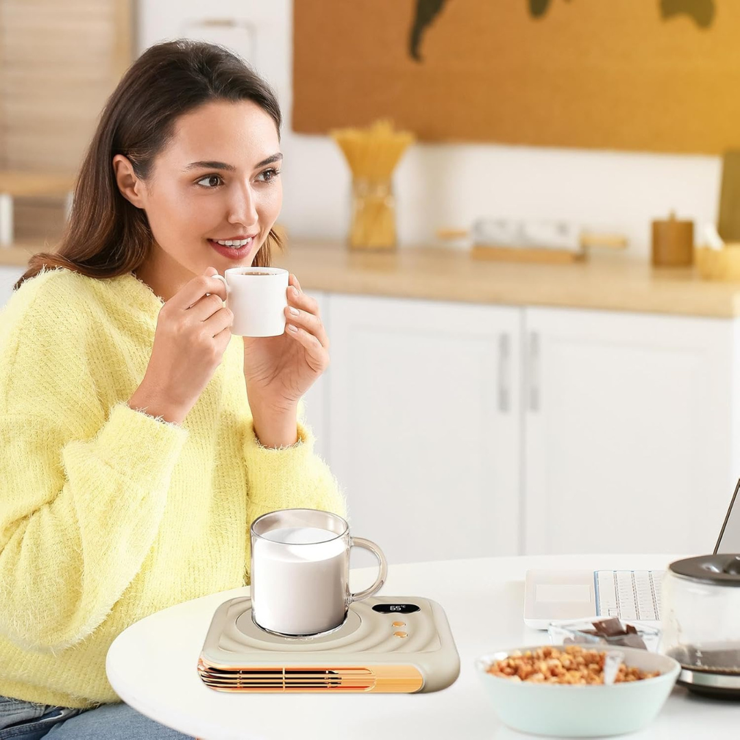Soplador de Aire Caliente con Base Termostática para Calentar Tazas