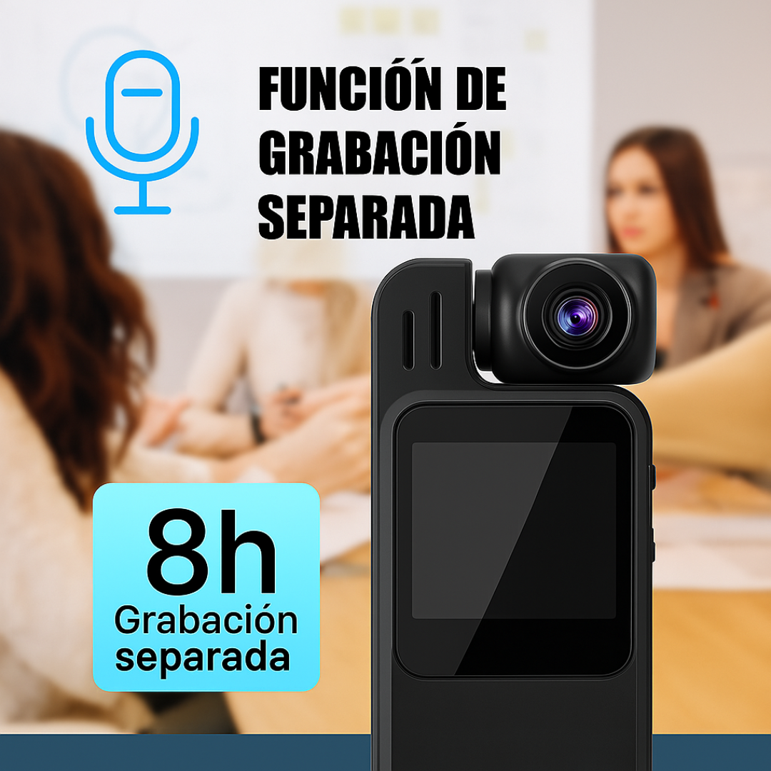 Videocámara Corporal Con Pantalla 1,3 pulgadas