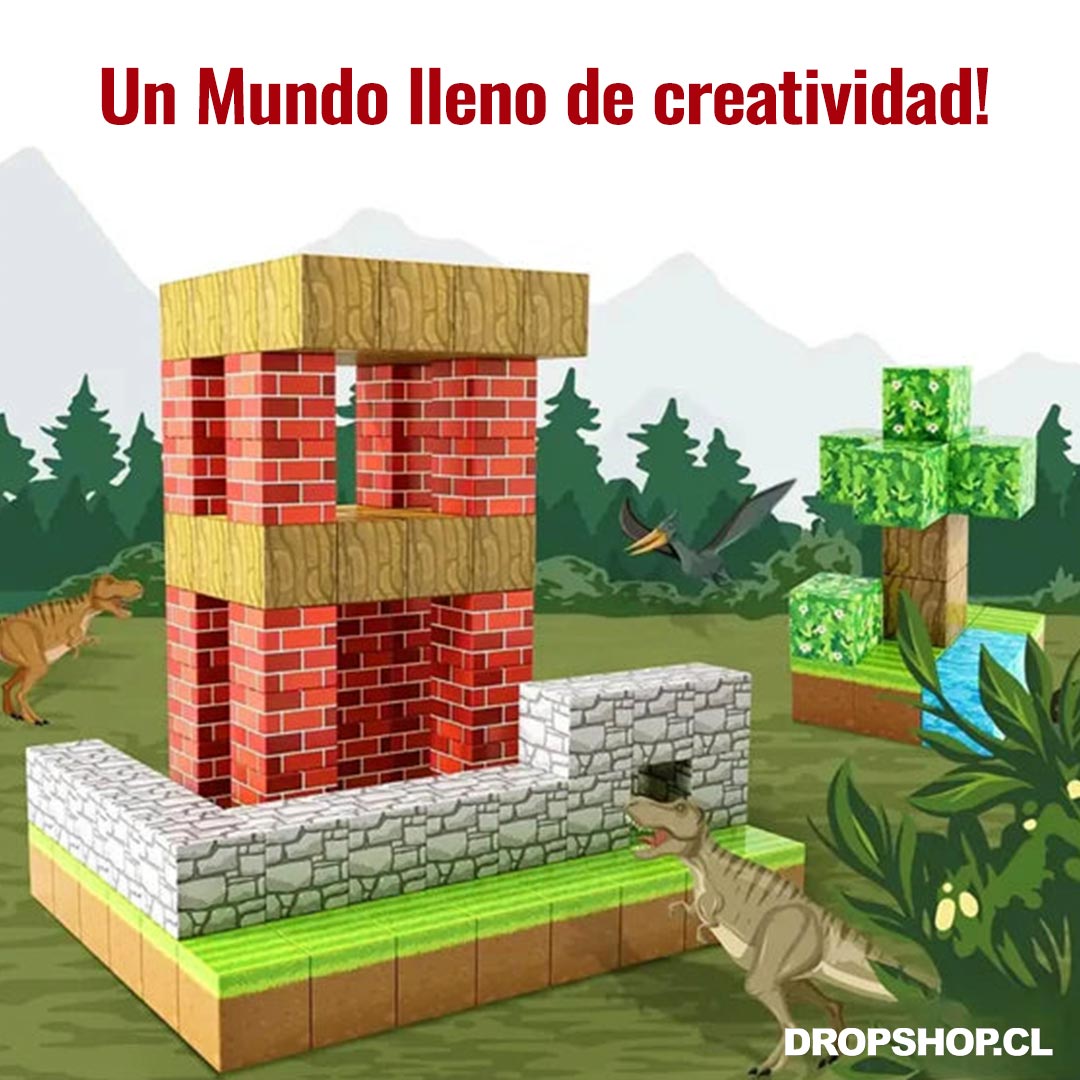 Bloques Magnéticos Bosque 28 PCS Estilo Minecraft