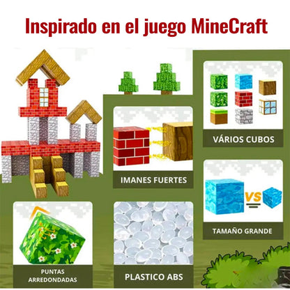 Bloques Magnéticos Bosque 28 PCS Estilo Minecraft