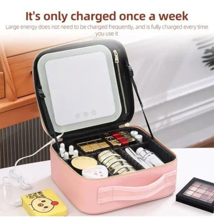 Cosmetiquero Con Espejo y Luz LED