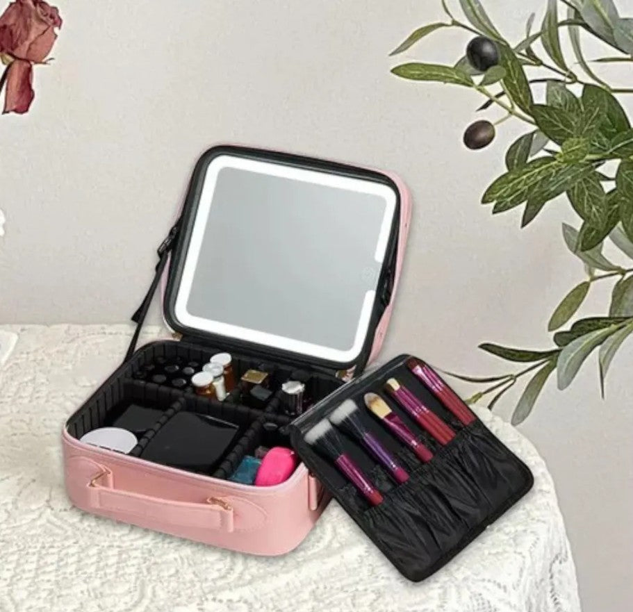 Cosmetiquero Con Espejo y Luz LED