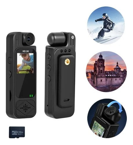 Videocámara Corporal Con Pantalla 1,3 pulgadas