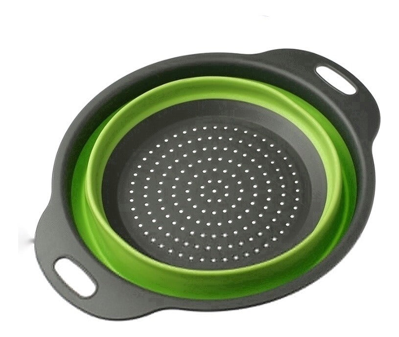 Colador Verde Plegable + Cesta