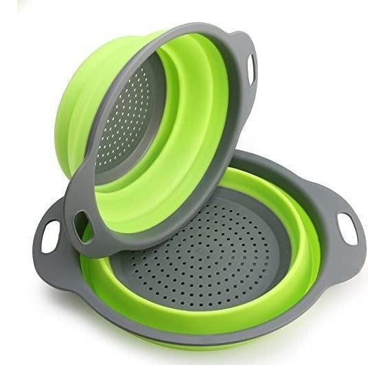 Colador Verde Plegable + Cesta