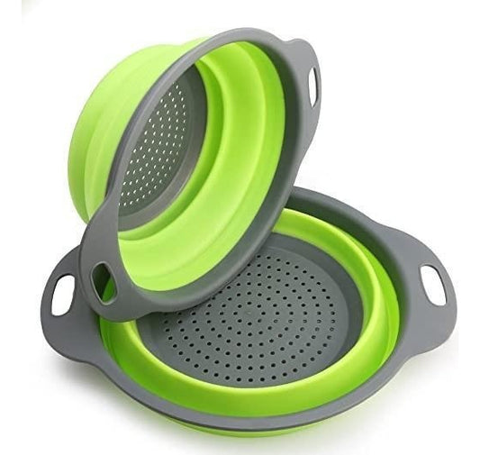 Colador Verde Plegable + Cesta