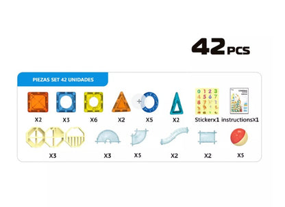 Juego Bloques de Construcción de Tuberías Magnéticas 42 Piezas