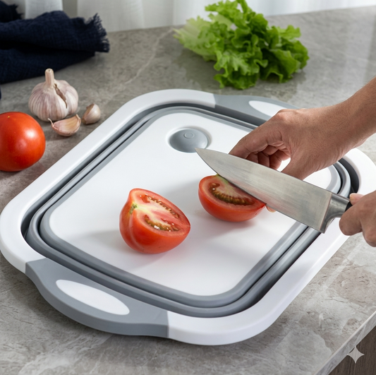 Tabla de Picar y Escurridor de Verduras Plegable 2 en 1