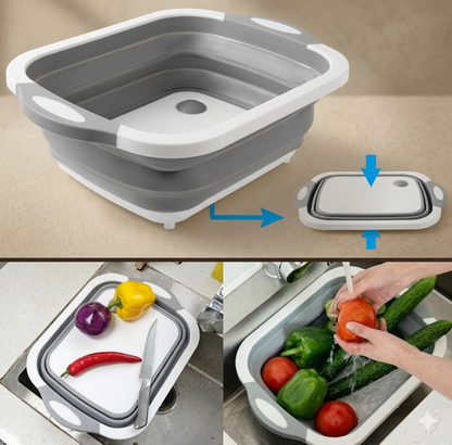 Tabla de Picar y Escurridor de Verduras Plegable 2 en 1