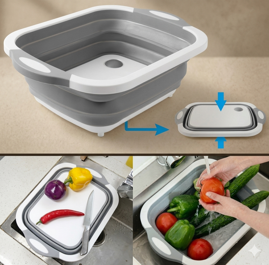 Tabla de Picar y Escurridor de Verduras Plegable 2 en 1