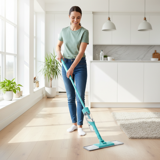 Trapeador Spray en uso